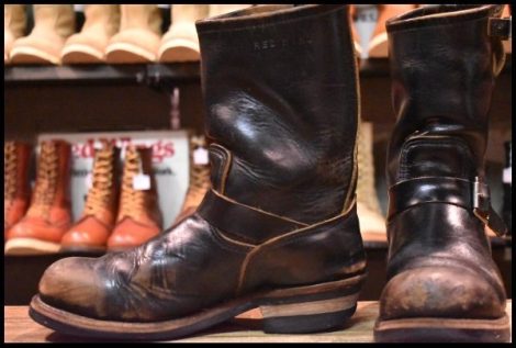 【9.5D ジャンク】レッドウィング 9268 エンジニア 黒 ブラック クローンダイク スチールトゥ ブーツ redwing HOPESMORE