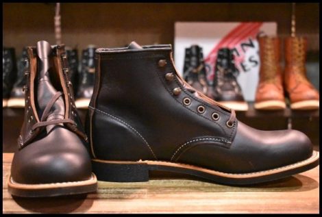 【9D 箱付 未使用 24年】レッドウィング 3345 ブラックスミス 黒 プレーリー プレーントゥ レースアップ ブーツ redwing HOPESMORE