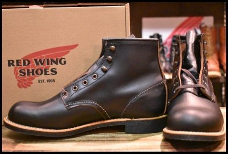 【9D 箱付 未使用 24年】レッドウィング 3345 ブラックスミス 黒 プレーリー プレーントゥ レースアップ ブーツ redwing HOPESMORE