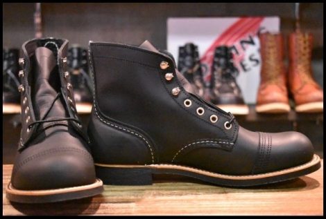 【7.5D 箱付 未使用 24年】レッドウィング 8084 アイアンレンジャー ブラック ハーネス 黒 キャップトゥ ブーツ redwing HOPESMORE