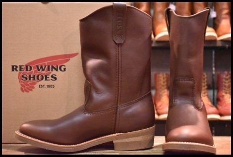 【9E 箱付 未使用 24年】レッドウィング 1155 ペコス 茶 ブラウン ベルバリタン ロング プルオン ブーツ redwing pecos HOPESMORE