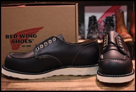 【8D 箱付 未使用 24年】レッドウィング 8090 オックスフォード 黒 ブラックプレーリー モックトゥ ローカット ブーツ redwing HOPESMORE