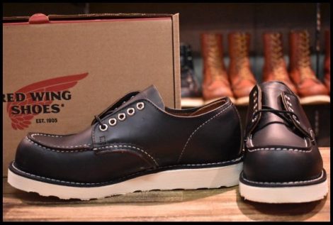 【7D 箱付 未使用 24年】レッドウィング 8090 オックスフォード 黒 ブラックプレーリー モックトゥ ローカット ブーツ redwing HOPESMORE