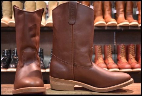 【9E 箱付 未使用 24年】レッドウィング 1155 ペコス 茶 ブラウン ベルバリタン ロング プルオン ブーツ redwing pecos HOPESMORE