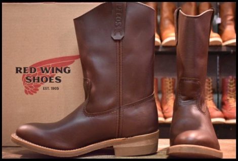 【9.5E 箱付 未使用 24年】レッドウィング 1155 ペコス 茶 ブラウン ベルバリタン ロング プルオン ブーツ redwing pecos HOPESMORE