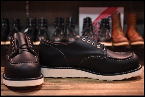 【9D 箱付 未使用 24年】レッドウィング 8090 オックスフォード 黒 ブラックプレーリー モックトゥ ローカット ブーツ redwing HOPESMORE