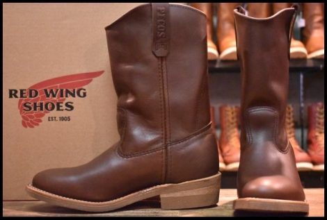 【7.5E 箱付 未使用 24年】レッドウィング 1155 ペコス 茶 ブラウン ベルバリタン ロング プルオン ブーツ redwing pecos HOPESMORE