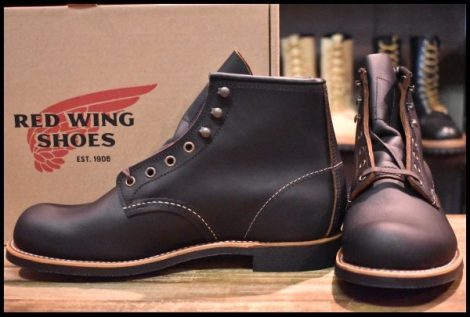 【8D 箱付 未使用 23年】レッドウィング 3345 ブラックスミス 黒 プレーリー プレーントゥ レースアップ ブーツ redwing HOPESMORE