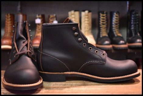 【8D 箱付 未使用 23年】レッドウィング 3345 ブラックスミス 黒 プレーリー プレーントゥ レースアップ ブーツ redwing HOPESMORE