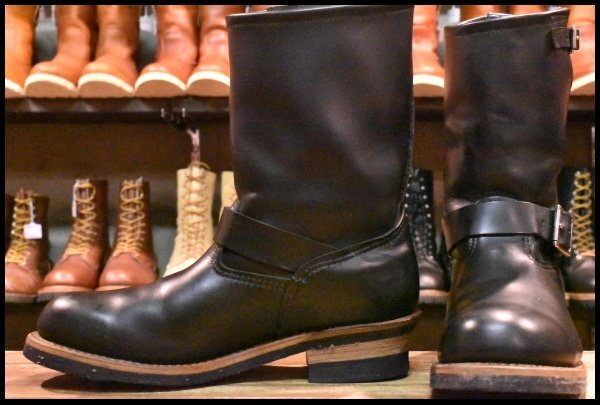 【9.5D 良品 08年】レッドウィング 2268 エンジニア 黒 ブラッククローム スチールトゥ プルオン ブーツ redwing HOPESMORE