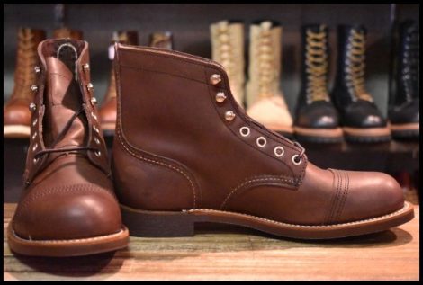 【8D 箱付 未使用 22年】レッドウィング 8111 アイアンレンジャー 茶 アンバーハーネス キャップトゥ ブラウン ブーツ redwing HOPESMORE