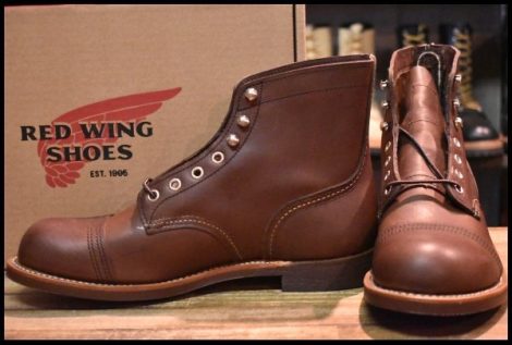 【8D 箱付 未使用 22年】レッドウィング 8111 アイアンレンジャー 茶 アンバーハーネス キャップトゥ ブラウン ブーツ redwing HOPESMORE