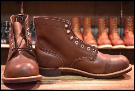 【10D 箱付 未使用 23年】レッドウィング 8111 アイアンレンジャー アンバー ハーネス キャップトゥ ブラウン ブーツ redwing HOPESMORE