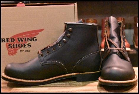 【9D 箱付 未使用 23年】レッドウィング 3345 ブラックスミス 黒 プレーリー プレーントゥ レースアップ ブーツ redwing HOPESMORE