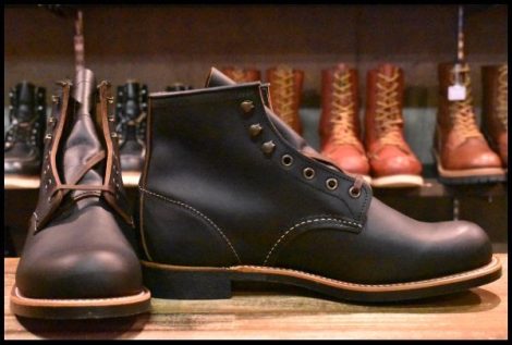 【9D 箱付 未使用 23年】レッドウィング 3345 ブラックスミス 黒 プレーリー プレーントゥ レースアップ ブーツ redwing HOPESMORE