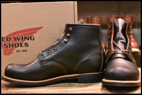 【7.5D 箱付 未使用 24年】レッドウィング 3345 ブラックスミス 黒 プレーリー プレーントゥ レースアップ ブーツ redwing HOPESMORE