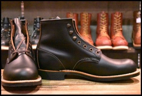 【7.5D 箱付 未使用 24年】レッドウィング 3345 ブラックスミス 黒 プレーリー プレーントゥ レースアップ ブーツ redwing HOPESMORE