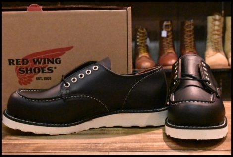 【8D 箱付 未使用 24年】レッドウィング 8090 オックスフォード 黒 ブラックプレーリー モックトゥ ローカット ブーツ redwing HOPESMORE