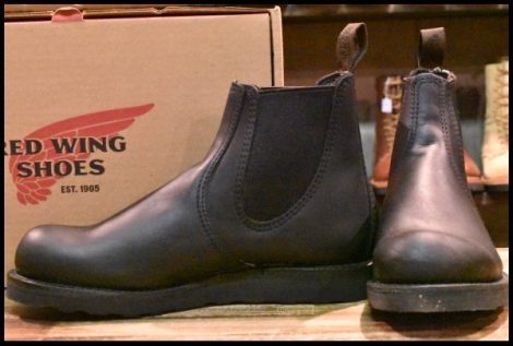 【8.5D 箱付 未使用 23年】レッドウィング 3194 クラシックチェルシー サイドゴア ブラック ハーネス 黒 ブーツ redwing HOPESMORE