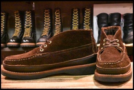 【8E 良品】RUSSELL MOCCASIN ラッセルモカシン スポーティングクレーチャッカ ブラウン ダブルモカシン スエード ブーツ HOPESMORE