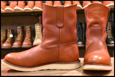 【10E 良品 12年】レッドウィング 8866 ペコス 赤茶 オロラセット プルオン クッションソール ブーツ redwing pecos HOPESMORE