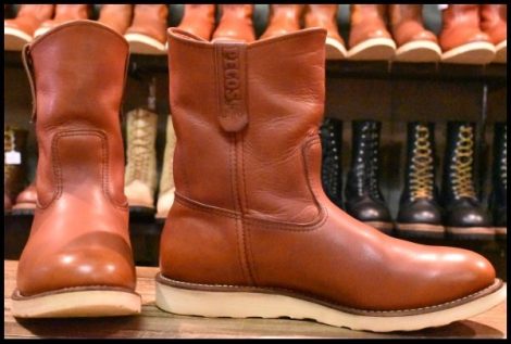 【10E 良品 12年】レッドウィング 8866 ペコス 赤茶 オロラセット プルオン クッションソール ブーツ redwing pecos HOPESMORE