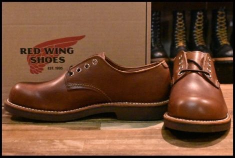 【7D 箱付 未使用 17年】レッドウィング 8058 フォアマン オックスフォード 茶 アンバーハーネス 短靴 ブーツ redwing HOPESMORE