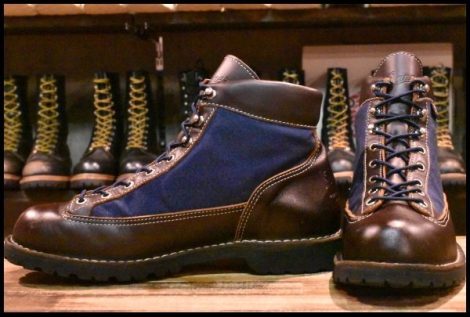 【9EE 良品 白タグ】Danner ダナー ダナーライトマーシャル 30118 ブラウン×ネイビー レースアップ トレッキング ブーツ HOPESMORE