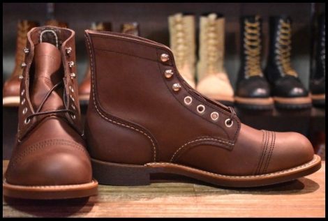 【7D 箱付 未使用 22年】レッドウィング 8111 アイアンレンジャー 茶 アンバーハーネス キャップトゥ ブラウン ブーツ redwing HOPESMORE