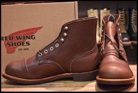 【7D 箱付 未使用 22年】レッドウィング 8111 アイアンレンジャー 茶 アンバーハーネス キャップトゥ ブラウン ブーツ redwing HOPESMORE