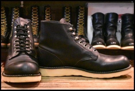 【8D 良品 10年】レッドウィング 8165 アイリッシュセッター 黒 ブラッククローム プレーントゥ 編み上げ ブーツ redwing HOPESMORE