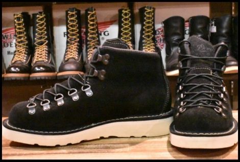 【7EE 美品 白タグ】Danner ダナー マウンテンライト 30910X ブラック スエード 編み上げ レースアップ ブーツ HOPESMORE