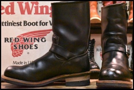 【8.5D 箱付 良品 PT91プリント 95年】レッドウィング 2268 エンジニア 黒 ブラッククローム スチールトゥ ブーツ redwing HOPESMORE