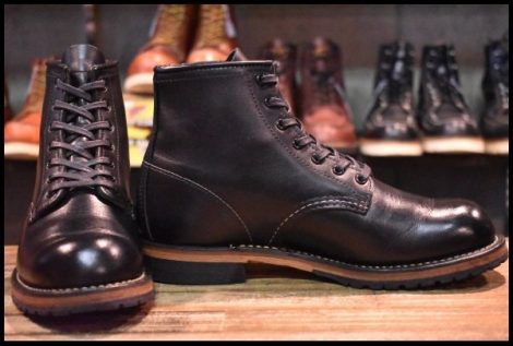 【6D 美品 19年】レッドウィング 9414 ベックマン 黒 ブラック フェザーストーン プレーントゥ 編み上げ ブーツ redwing HOPESMORE