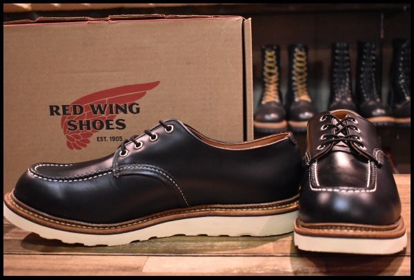 【13D 箱付 美品 18年】レッドウィング 8106 オックスフォード 黒 ブラッククローム モックトゥ ローカット ブーツ redwing HOPESMORE