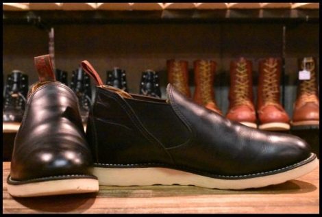 【9E 良品 14年】レッドウィング 8142 サイドゴア 黒 ブラッククローム ローカット 短靴 オックスフォード ブーツ redwing HOPESMORE