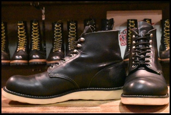 【9D 良品 10年】レッドウィング 8165 アイリッシュセッター 黒 ブラッククローム プレーントゥ 編み上げ ブーツ redwing HOPESMORE