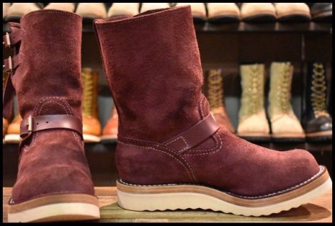 【8.5EEE 美品 21年】WESCO ウエスコ カスタムボス パープルラフアウト ダブルストラップ 編み上げ ビブラム1010ダブル ブーツ HOPESMORE