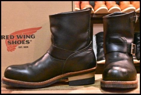 【7.5D 箱付 良品 13年】レッドウィング 2976 ショート エンジニア 黒 ブラッククローム スチールトゥ ブーツ redwing HOPESMORE