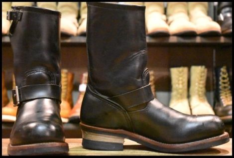 【7.5D 良品 10年】レッドウィング 2268 エンジニア 黒 ブラッククローム プルオン スチールトゥ ブーツ redwing HOPESMORE