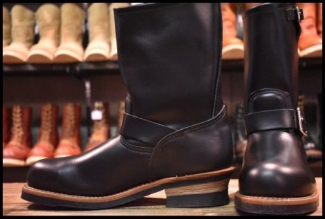 【8D 未使用 20年】レッドウィング 2268 エンジニア 黒 ブラッククローム スチールトゥ ブーツ redwing HOPESMORE