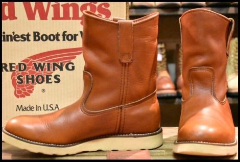 【9E 箱付 良品 緑犬タグ 93年】レッドウィング 866 ペコス 赤茶 オロラセット プルオン ブーツ redwing pecos HOPESMORE