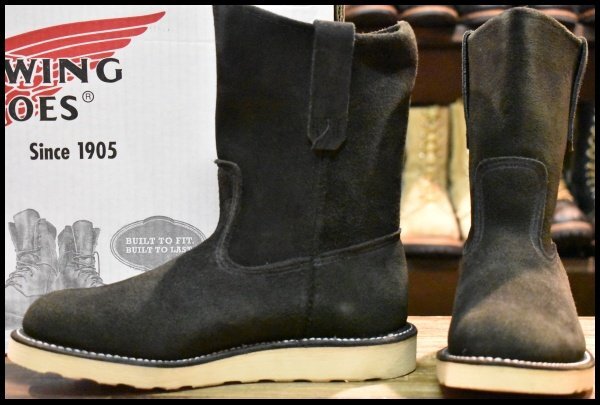 【5.5D 箱付 DEAD BEAMS別注 09年】レッドウィング 8177 黒スエード ペコス ブラック ラフアウト ブーツ redwing  pecos HOPESMORE