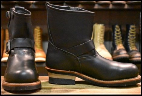 【7.5D 美品 08年】レッドウィング 2976 ショート エンジニア 黒 ブラック クローム スチールトゥ ブーツ redwing HOPESMORE