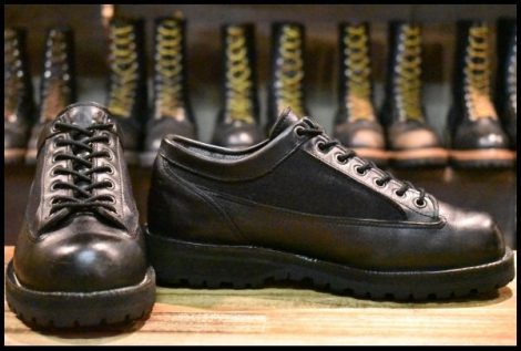 【7.5 良品】Danner ダナー オックスフォード D4014 ブラック ビブラム 短靴 ローカット 編み上げ ブーツ HOPESMORE