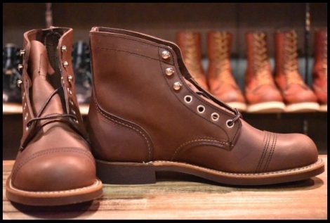 【7D 箱付 未使用 22年】レッドウィング 8111 アイアンレンジャー アンバー ハーネス キャップトゥ ブラウン ブーツ redwing HOPESMORE