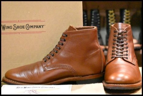 【7.5D 箱付 美品 18年】レッドウィング 9435 ウィリストン フェザーストーン プレーントゥ 編み上げ ブーツ redwing HOPESMORE