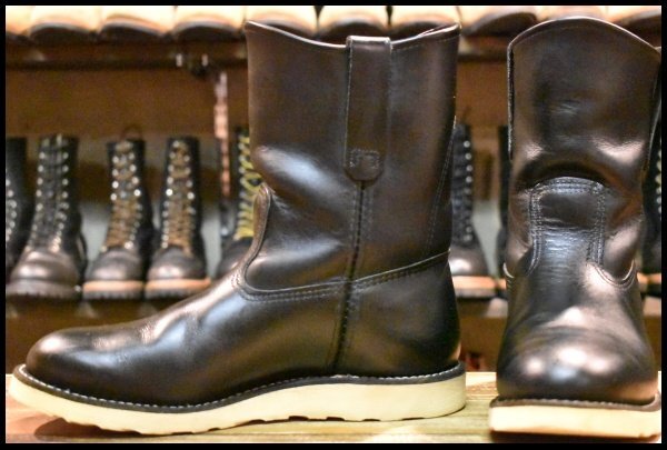 【8E 良品 11年】レッドウィング 8169 ペコス 黒 ブラッククローム クッションソール プルオン ブーツ redwing pecos HOPESMORE