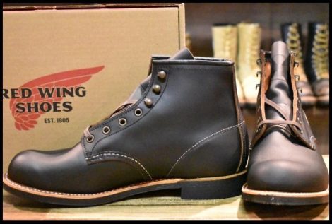 【9D 箱付 未使用 23年】レッドウィング 3345 ブラックスミス 黒 プレーリー プレーントゥ レースアップ ブーツ redwing HOPESMORE