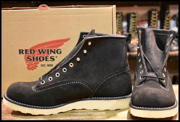 【9D 箱付 未使用 12年】レッドウィング 2900 ラインマン 黒スエード ラフアウト ブラック LTT レースアップ ブーツ redwing HOPESMORE